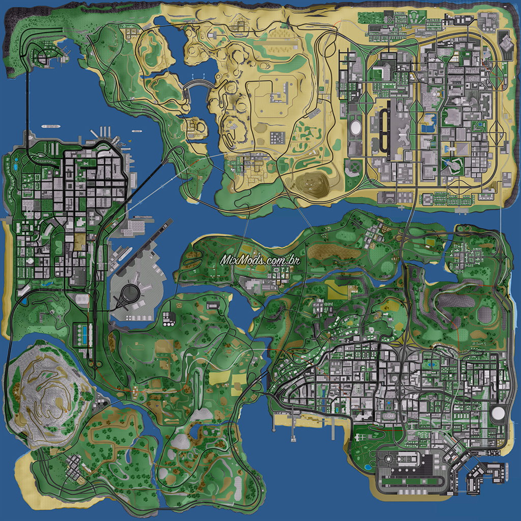 Download HD satellite map for GTA 3: The Definitive Edition