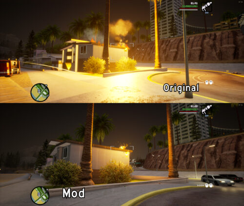 gta trilogy sa the definitive edition mod explosion light range intensity fix
