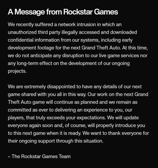 Rockstar confirma que vídeos vazados são mesmo de GTA 6