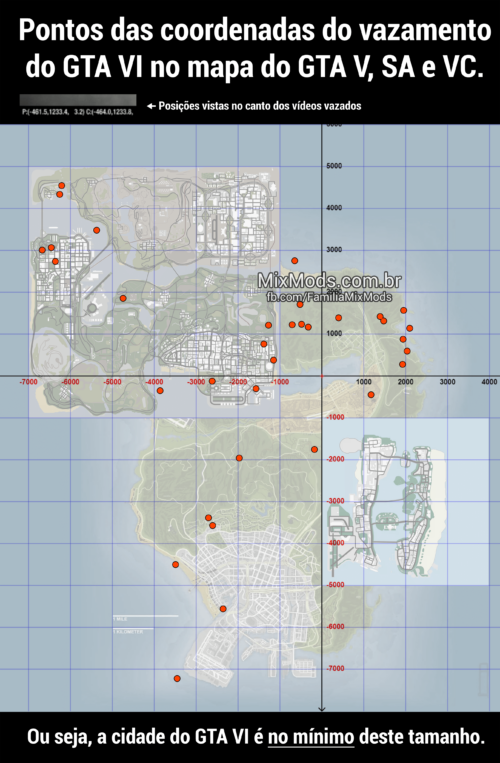 gta vi leak map size comparison gta v sa vice city